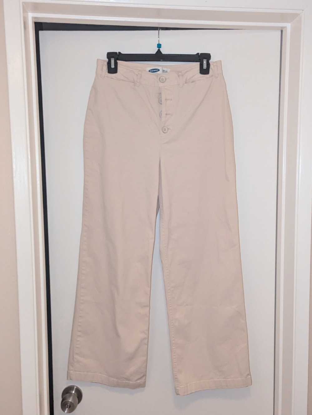 Old Navy Wide Leg Extra High Rise Pants - Cream In Size 6 Tall